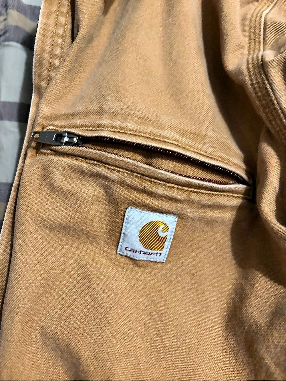 Carhartt Rugged Flex Relaxed Fit Duck Detroit Jacket Brown Large - Picture 3 of 4